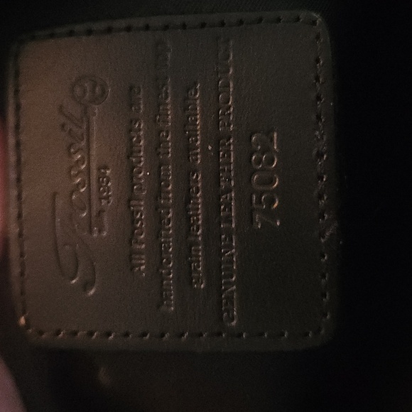 VINTAGE FOSSIL BLACK PEBBLED LEATHER SHOULDER BAG WITH FRONT POCKET - Picture 3 of 13